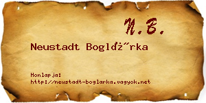 Neustadt Boglárka névjegykártya